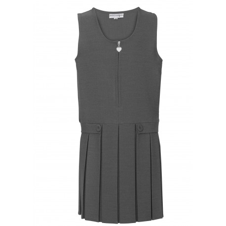 Two Button/Flap Pinafore - Grey